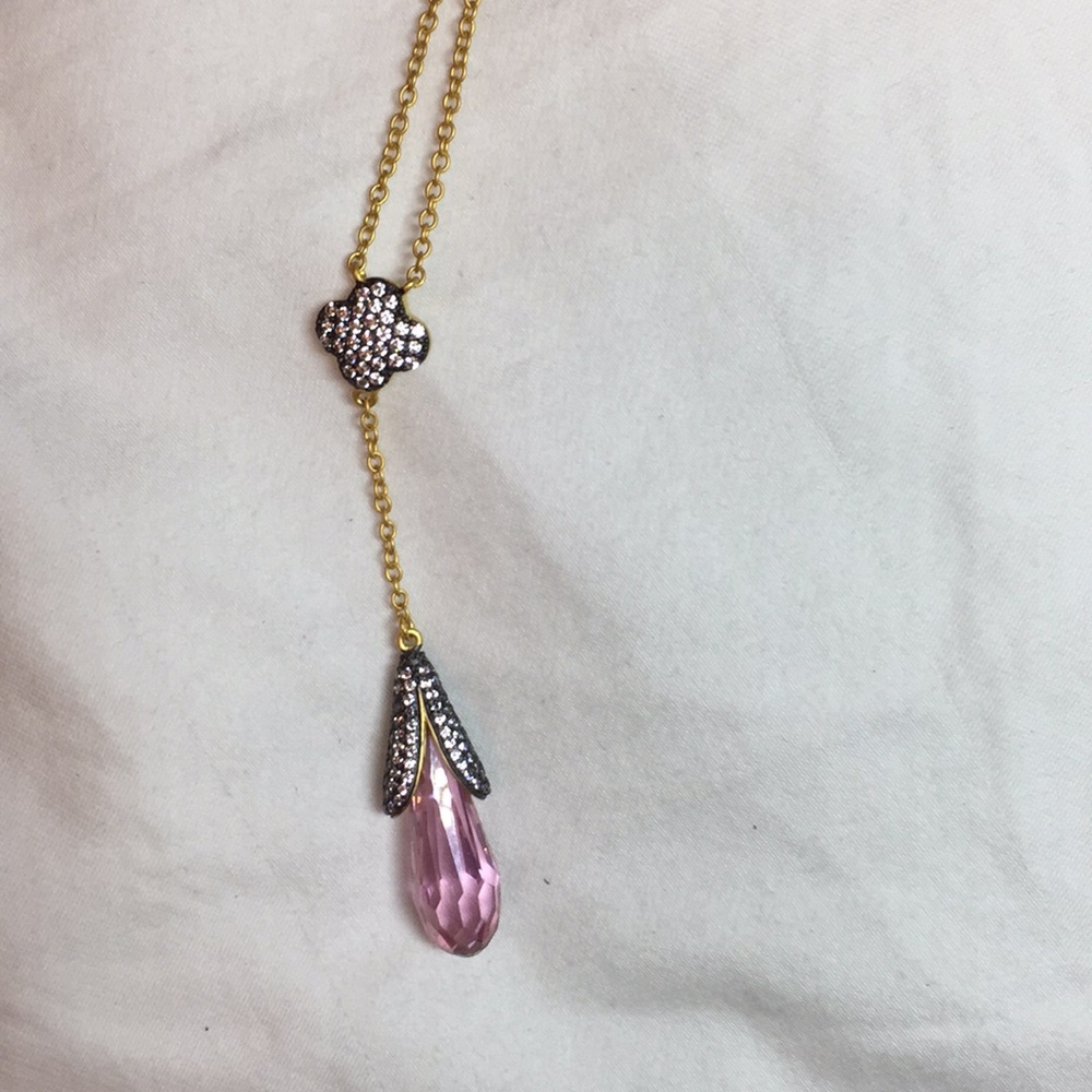 Pink crystal necklace